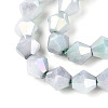 Anti-Tarnish Electroplate Glass Beads Strands GLAA-T025-8mm-12E-3