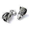 Tibetan Style 304 Stainless Steel Spring Gate Rings FIND-Z046-03AS-02-3