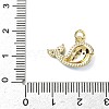 Brass Micro Pave Clear Cubic Zirconia Pendants KK-F925-01G-04-3