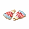 Winter Theme Printed Alloy Pendants PALLOY-H127-03G-03-2