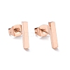 Ion Plating(IP) Cuboid 304 Stainless Steel Stud Crawler Earrings EJEW-O052-45RG-2