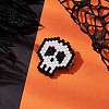 Halloween Skull Glass Seed Beads Brooch JEWB-BR00166-2