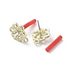 Rack Plating Golden Alloy with Rhinestone Stud Earring Findings EJEW-B036-02G-04-2