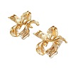 Flower Brass Stud Earrings Finding PW-WG72314-01-1