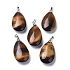 Natural Tiger Eye Pendants G-D084-01P-B08-1