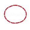 Round Glass Seed Beads & Brass Stretch Bracelets for Women UX1023-6-1