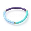 Handmade Polymer Clay Heishi Beads Stretch Bracelets BJEW-JB04615-M-2
