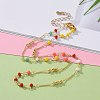 Faceted Glass Beaded Necklaces NJEW-JN03278-02-5