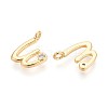 Brass Micro Pave Cubic Zirconia Charms KK-N263-97G-W-2