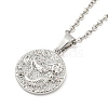 Brass Micro Pave Clear Zirconia Pendant Necklace for Women NJEW-B100-05P-1