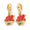 Rack Plating Alloy Enamel Cake European Dangle Charms FIND-B034-44G-1