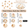 Beebeecraft 300Pcs 3 Style Rack Plating Brass Beads KK-BBC0011-14-2