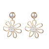 Brass with Glass Dangle Earrings for Women EJEW-JE05902-1