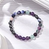 Natural & Synthetic Gemstone Beads Bracelets BJEW-JB11393-2