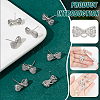 BENECREAT 4 Pairs Rack Plating Brass Micro Pave Cubic Zirconia Bowkont Earring Findings KK-BC0013-71P-4