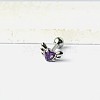Angel Wing Heart 316L Surgical Stainless Steel Pave Cubic Zirconia Tongue Rings FS-WG901EE-08-1