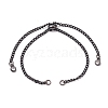 3Pcs 3 Colors Adjustable 304 Stainless Steel Curb Chains Bracelet Making AJEW-JB01213-2