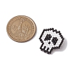 Halloween Skull Glass Seed Beads Brooch JEWB-BR00166-3