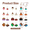 Cheriswelry DIY 12 Pairs 12 Style Two Tone Resin & Walnut Wood Stud Earring Findings DIY-CW0001-35-3