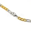 Fashionable Matte 304 Stainless Steel Figaro Chain Necklaces for Men STAS-A028-N016C-3