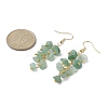 Natural Green Aventurine Chips Dangle Earrings EJEW-JE05266-05-2