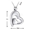 Stainless Steel Heart Pendant Urn Ashes Necklaces PW-WG8DE50-01-2