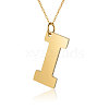201 Stainless Steel Initial Pendants Necklaces NJEW-S069-JN006-I-1