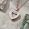 304 Stainless Steel Heart Urn Ashes Necklaces STAS-Z106-09RG-02-1