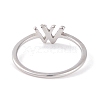 304 Stainless Steel Letter W Finger Ring for Women RJEW-C086-07-P-3