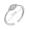 Rhodium Plated 925 Sterling Silver Horse Eye Open Cuff Ring for Women JR874A-3