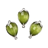 Cat Eye Faceted Teardrop Connector Charms G-B081-02P-05-1