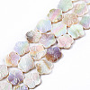 Electroplated Natural Freshwater Shell Beads Strands X-SHEL-N026-203B-01-1