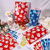10Pcs Printed Leaf Platic Gift Storage Bags with Die Cut Hole Handles ABAG-WH0048-65-5