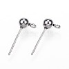 304 Stainless Steel Ball Stud Earring Findings X-STAS-G099-09P-1