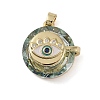 Brass Micro Pave Cubic Zirconia with Glass Pendents KK-Q815-02G-06-1