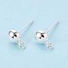 925 Sterling Silver Stud Earring Findings STER-N017-11S-1