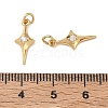 Brass Micro Pave Clear Cubic Zirconia Pendants CU-CBAF0F8-16B-G-3