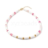 Polymer Clay Heishi Beaded Necklaces NJEW-JN03504-2