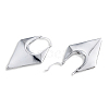 Brass Chunky Rhombus Hoop Earrings for Women EJEW-N011-82P-3
