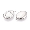 304 Stainless Steel Pendant Cabochon Settings STAS-T075-24P-2