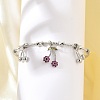 Brass Micro Pave Cubic Zirconia Fruit Charm Bangles for Women BJEW-Z089-01P-02-1