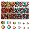   1340Pcs 6 Style Two Tone Transparent Crackle Glass Beads Strands GLAA-PH0003-16-1