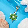 Sea Turtle Glass Seed Beads Pendant Decoration HJEW-MZ00124-02-2