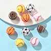 10Pcs 5 Colors Sport Theme Opaque Acrylic Resin Beads MACR-FS0002-05-2