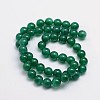 Round Natural Green Onyx Agate Bead Strands G-L419-82-2