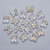 Two Tone Transparent Spray Painted Glass Charms X-GLAA-T016-22D-1