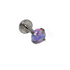 304 Stainless Steel Violet Synthetic Opal Threadless Labrets For Women Men WGF4990-86-1