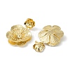 Flower Brass Stud Earrings EJEW-K257-07G-3