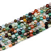 Natural Multi-Color Agate Beads Strands G-T143-02-4