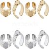 Unicraftale 4Pcs 2 Colors 304 Stainless Steel Open Cuff Ring Findings STAS-UN0038-04-1